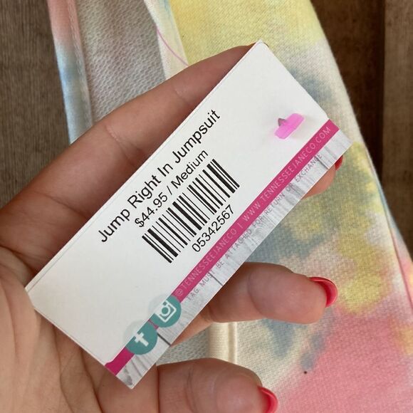 Fantastic Fawn Jump Right In Sleeveless Jogger SweatJumpsuit-Tie dye-Multicolor - Picture 10 of 12